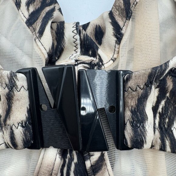 Elomi Fierce Bikini Top Size 36K (US) Black Animal Print Underwire Swim Bra 7203 - Picture 8 of 11